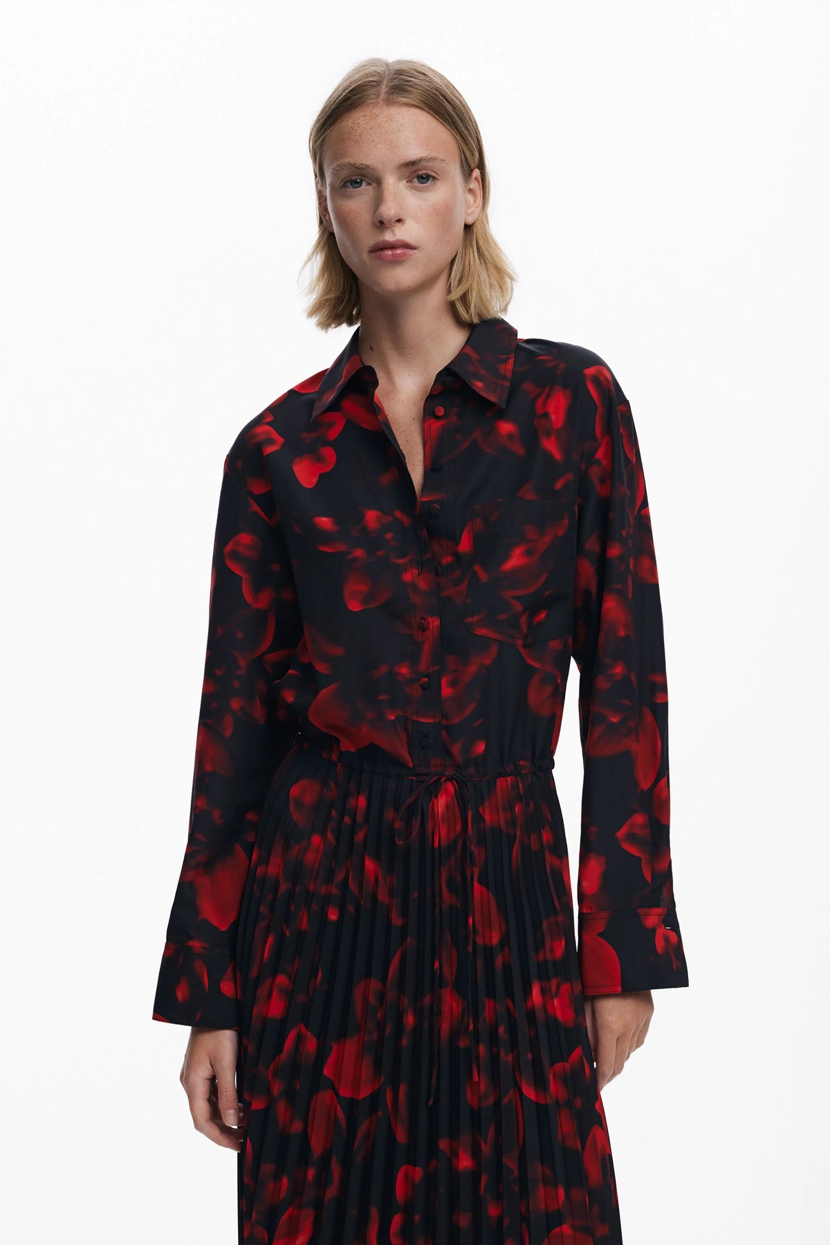 Vestido Desigual Camisero_Plisa Mujer 25WWVW163029