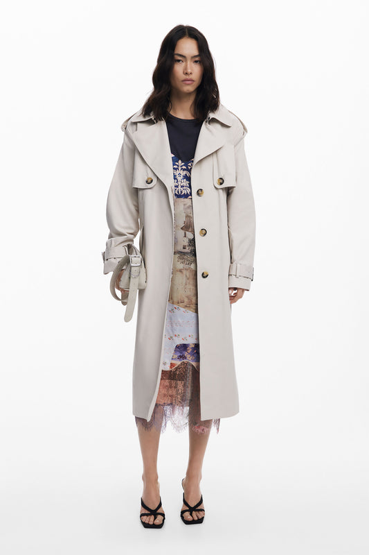 Abrigo Desigual Trench_Pleated Mujer 25WWEW186008