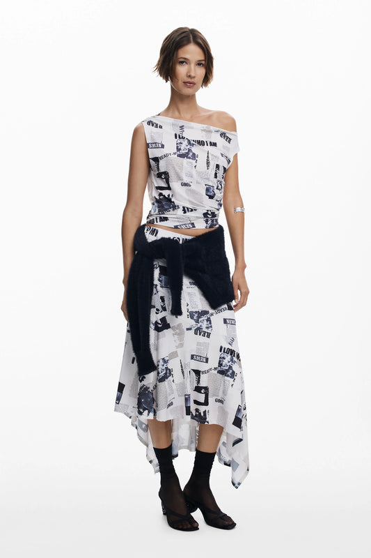 Falda Desigual Breaking News Mujer 25WWFK071001