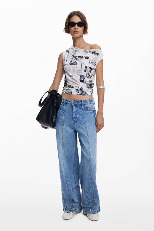 Camiseta Desigual Breaking News Mujer 25WWTK101000