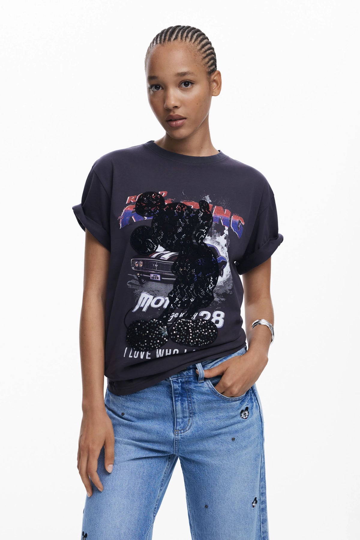 Camiseta Desigual Mickey Lace Mujer 25WWTK562006