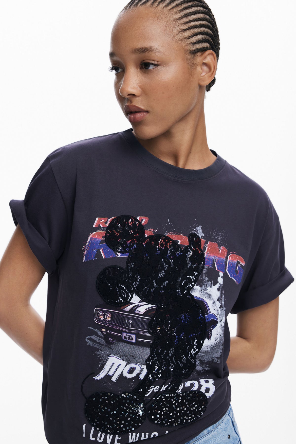 Camiseta Desigual Mickey Lace Mujer 25WWTK562006