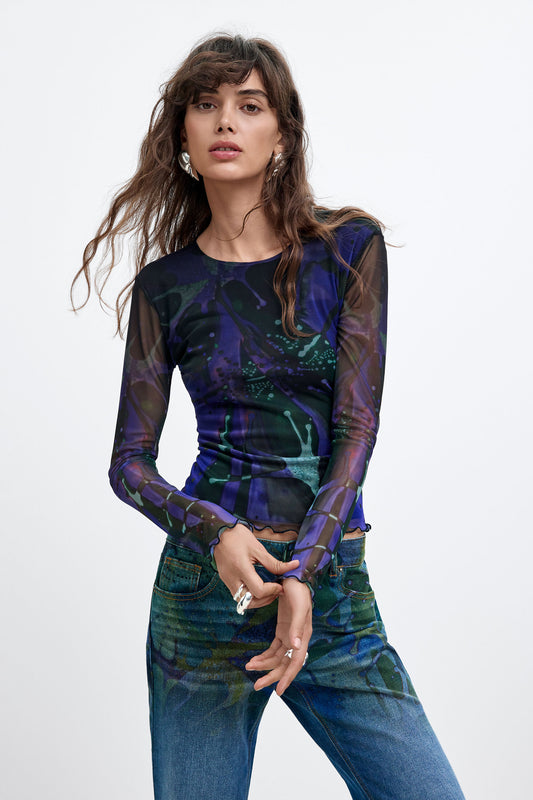 Camiseta Desigual Dots Leaf_Lacr Mujer 26WWTK025022